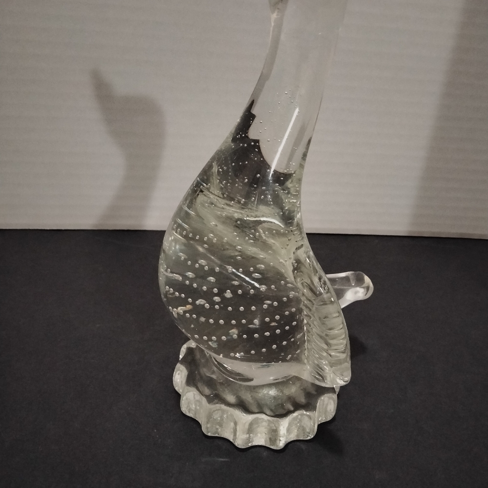 Vintage art glass controlled bubble duck figurine clear glass - Picture 5 of 6